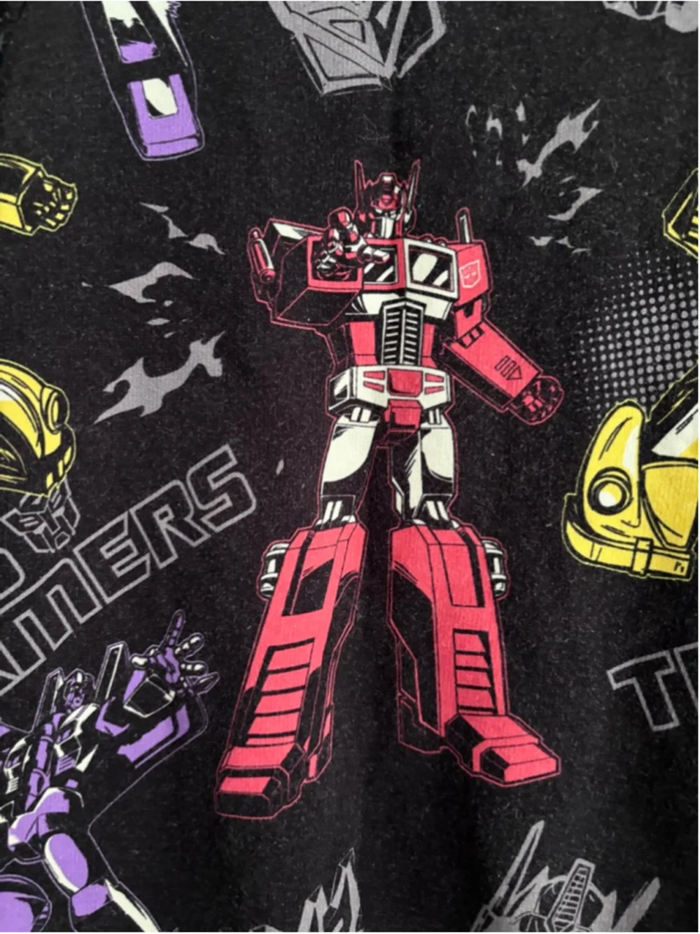 Boys BUMS & ROSES Transformers Sweatshirt Size 12 Black Red Bamboo Cotton